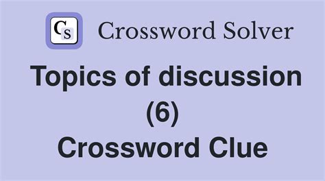 discussion venue crossword